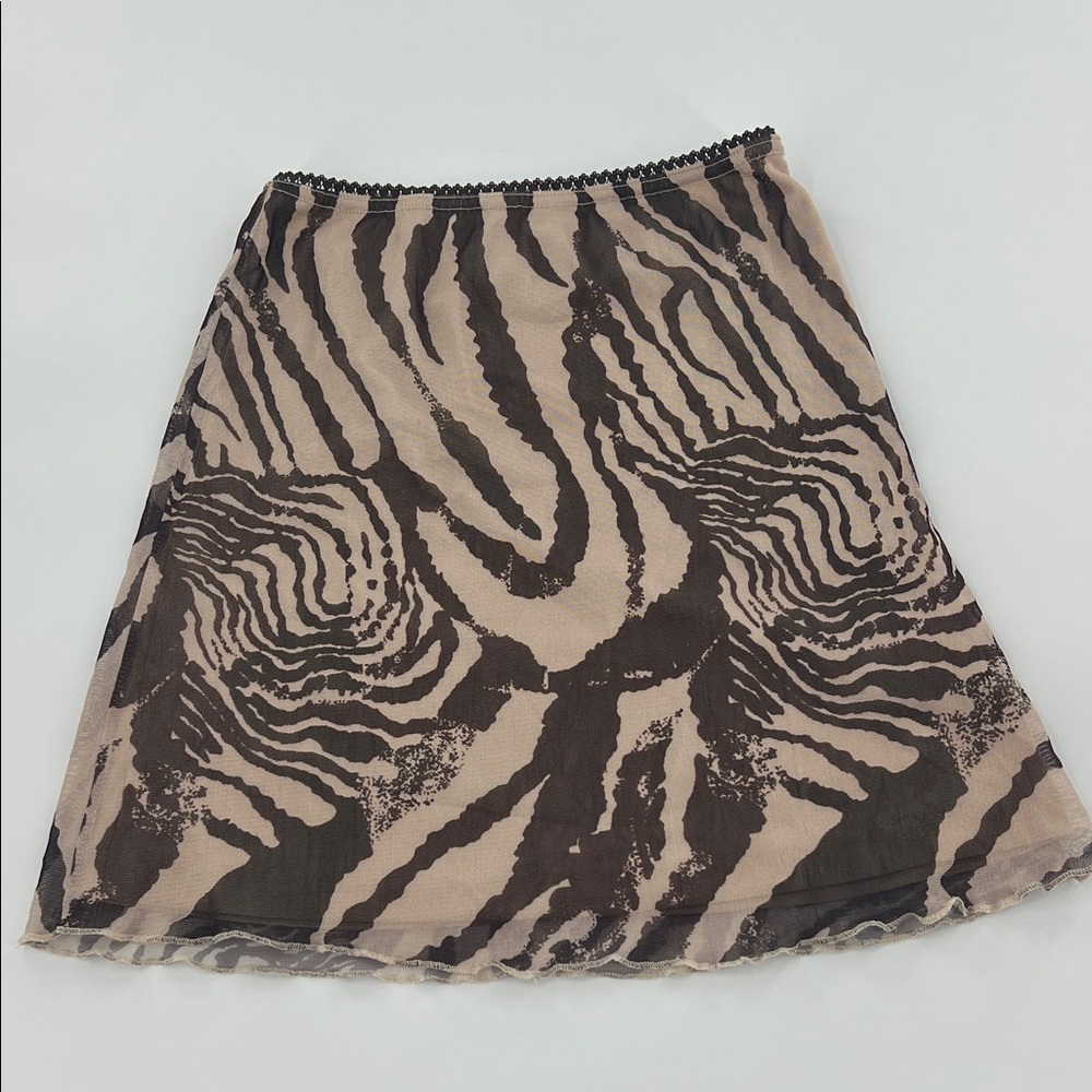 Princess Polly Zebra Print mini Skirt Black Tan coquette girl party indie sleeze